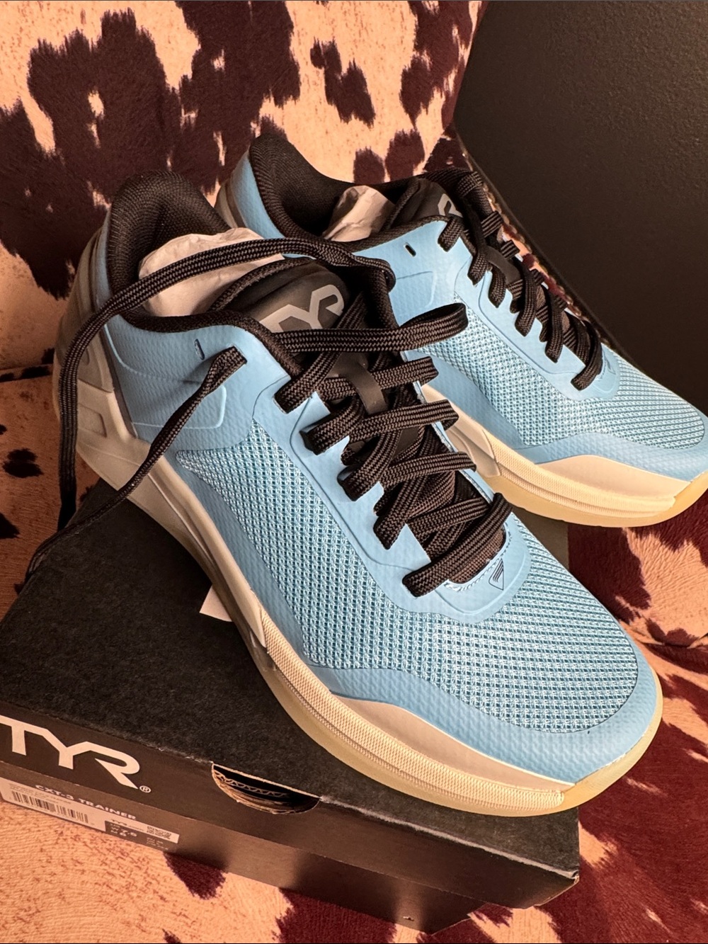 TYR Women’s CXT-3 Sky/ “Steel”Blue Athletic Training Sneakers with Black Accents